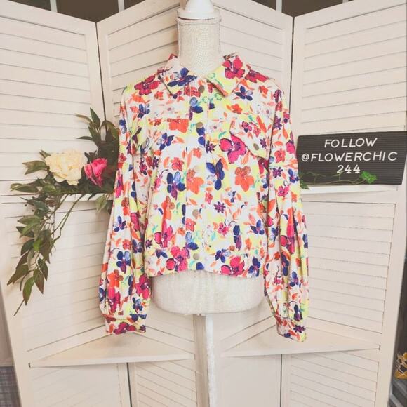 EMILY WONDER THE RAVEN KAT FLORAL CORDUROY JACKET SIZE MED - Picture 1 of 8